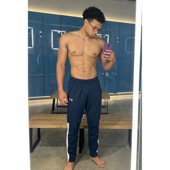 Pants - Under Armour Vintage Soccer Running Basketball Pants Navy White Small